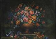 Johann Wilhelm Preyer Vase filled with flowers Spain oil painting artist